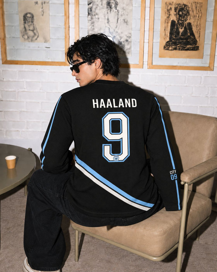 Haaland Manchester City 9 Waffle Oversized Full Sleeve T-Shirt