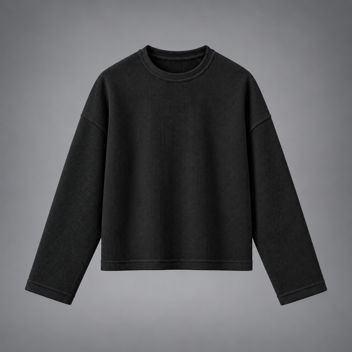 Waffle Tee With Long Sleeve (Pack of 2) <br> <br> 1 Black & 1 White Combo &mdash; photo 9