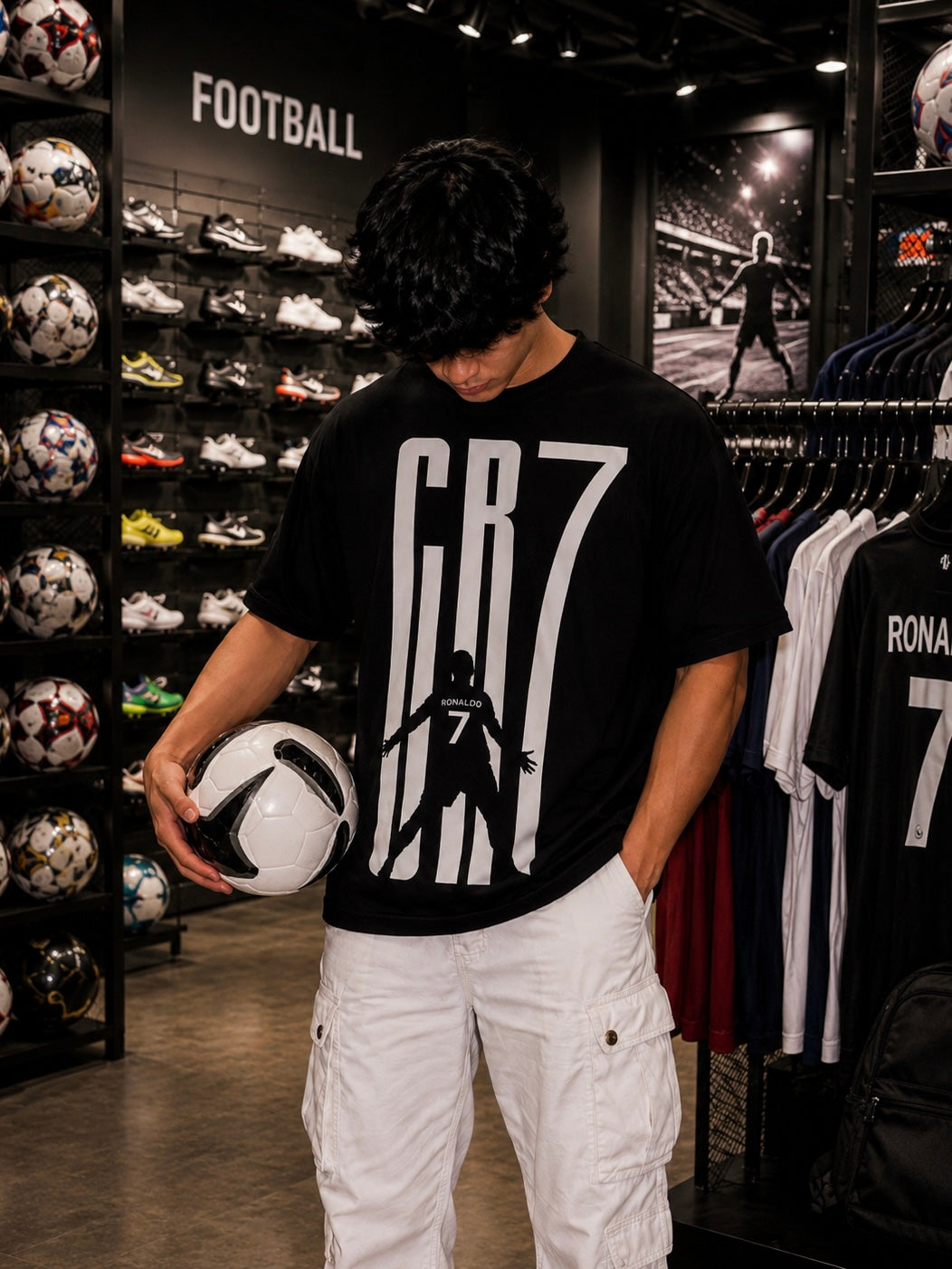 CR7 GOAT Oversized Tee – Football Legend Streetwear