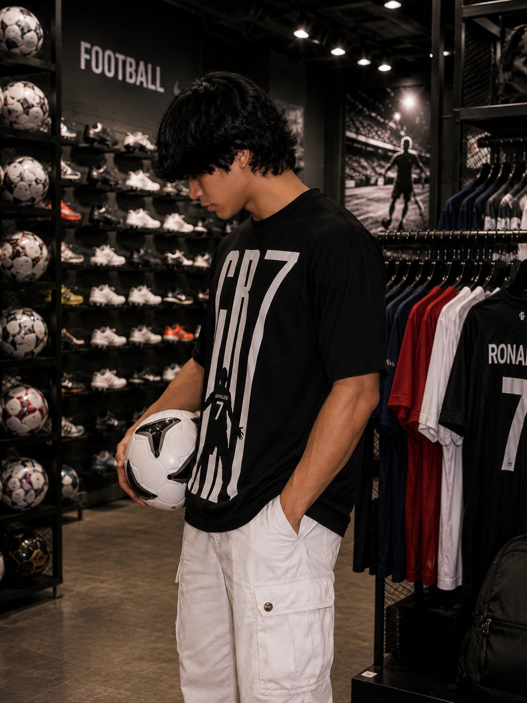 CR7 GOAT Oversized Tee – Football Legend Streetwear