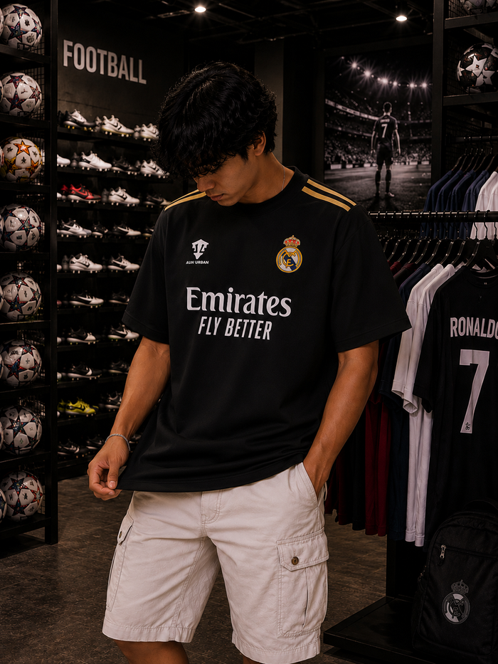 Real Madrid Jersey B Oversized Tee – Football Heritage Edition