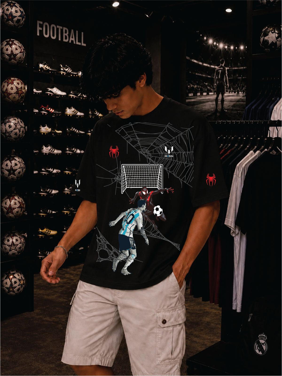 Messi x Spider Goalkeeper Oversized T-Shirt &mdash; photo 1