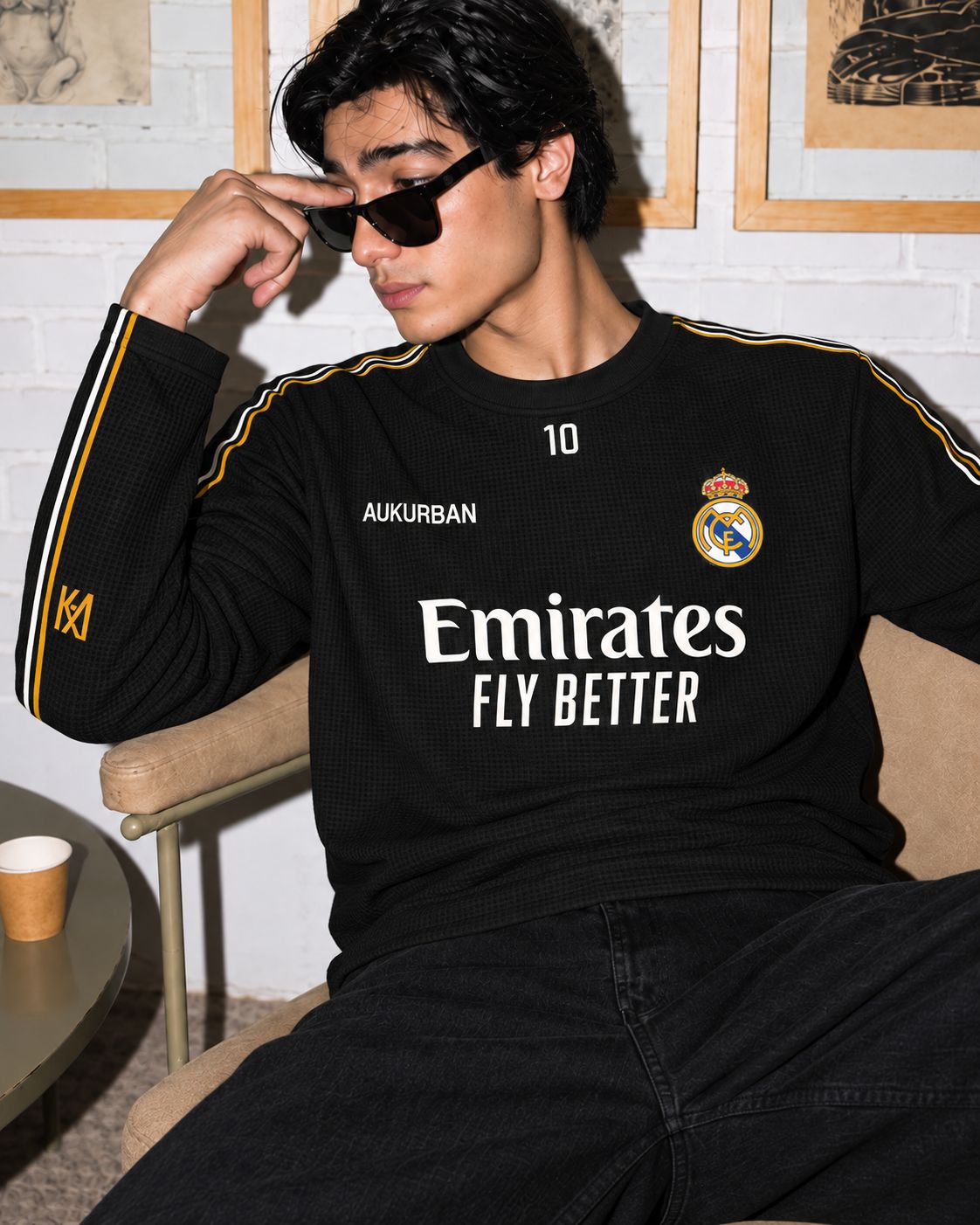 Mbappé 10 Waffle Knit Oversized Full Sleeve T-Shirt &mdash; photo 3