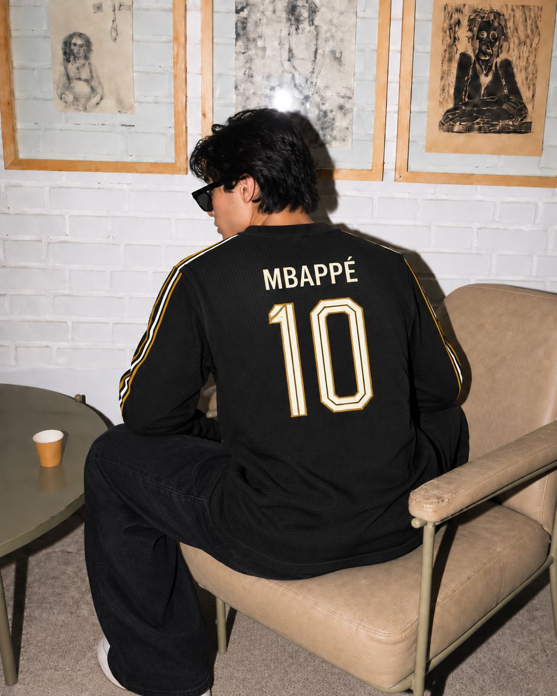 Mbappé 10 Waffle Knit Oversized Full Sleeve T-Shirt &mdash; photo 4
