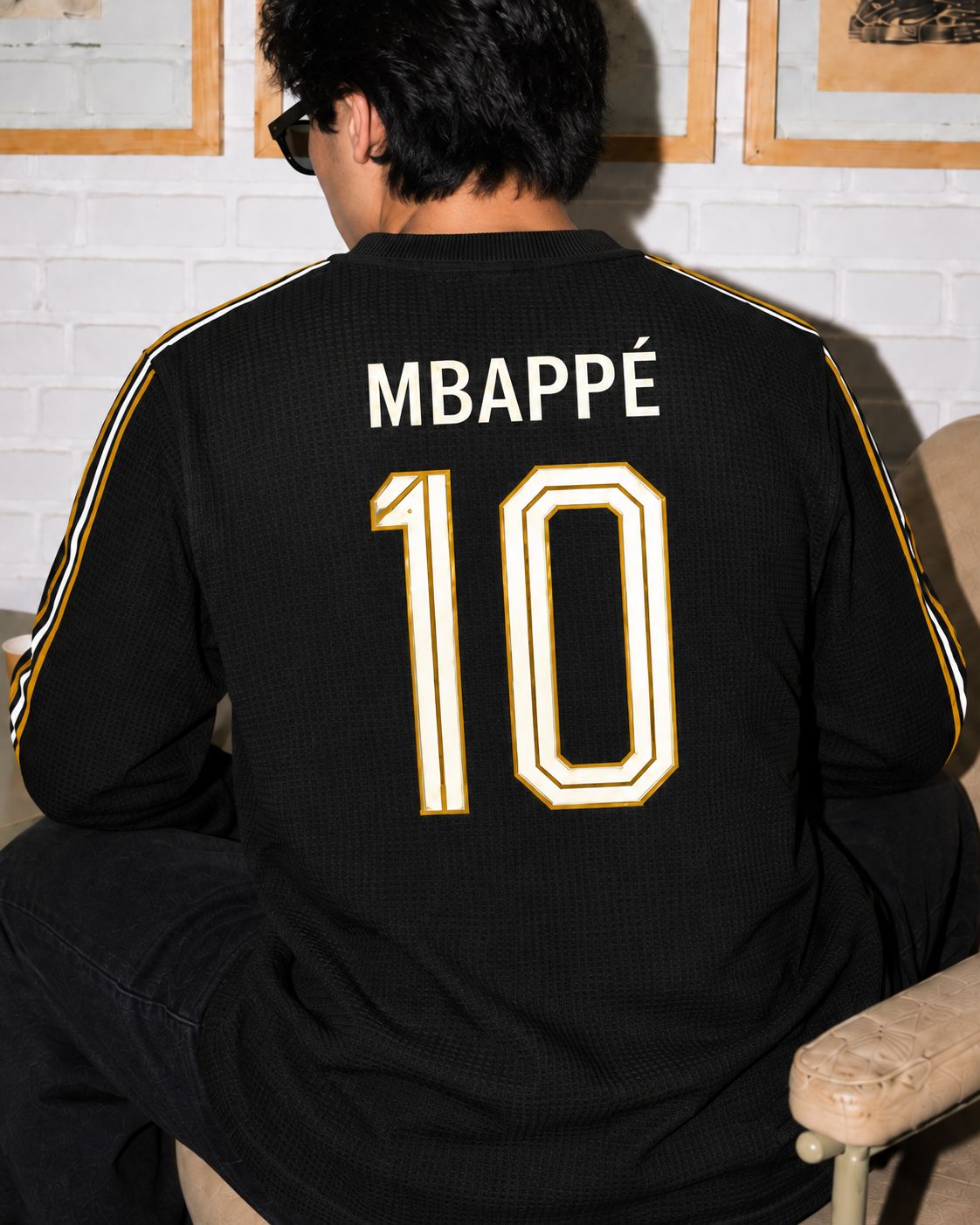 Mbappé 10 Waffle Knit Oversized Full Sleeve T-Shirt &mdash; photo 6