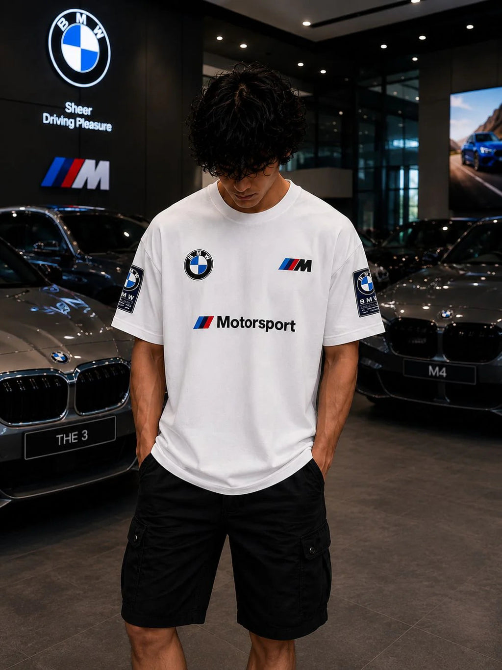 BMW M Motorsport Oversized White T-Shirt | Premium Performance Streetwear