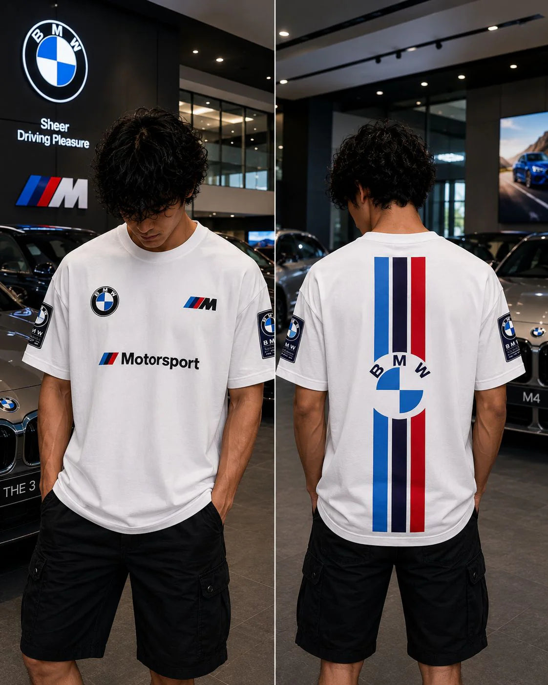 BMW M Motorsport Oversized White T-Shirt | Premium Performance Streetwear